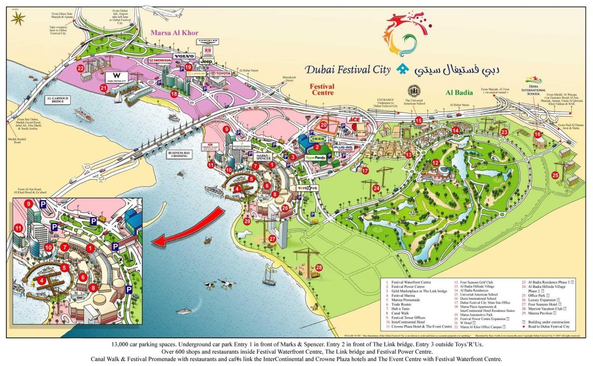 Dubai festival city kartta