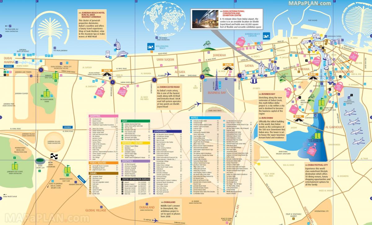 Gold Souk ja Dubain kartta