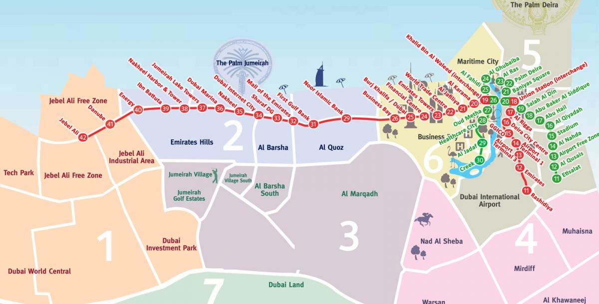 kartta Dubai lähiöissä