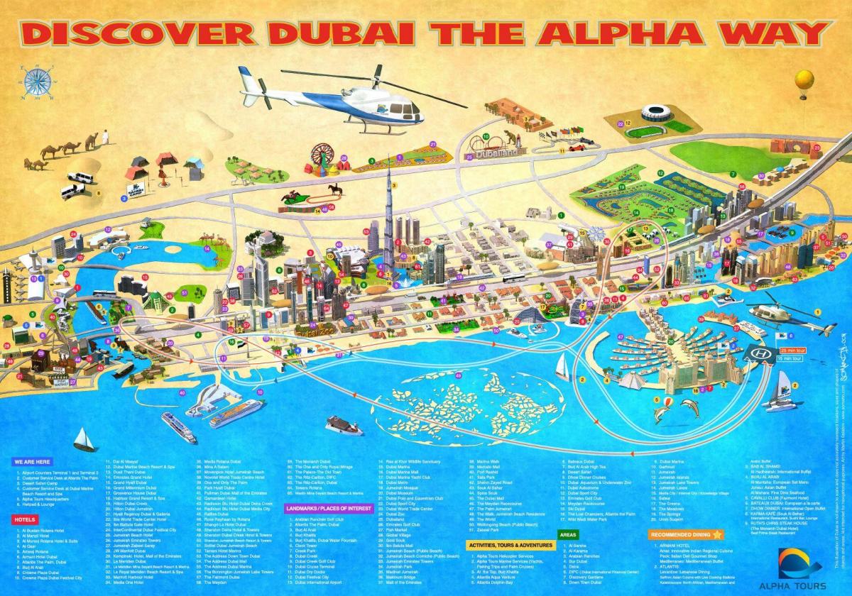 Dubai nähtävyydet kartta