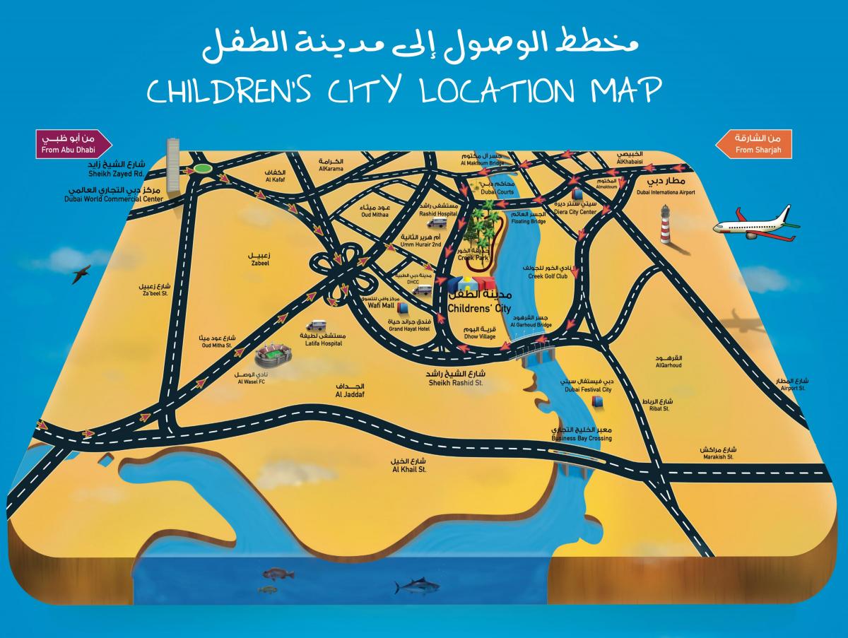 kartan Lasten kaupungin Dubai