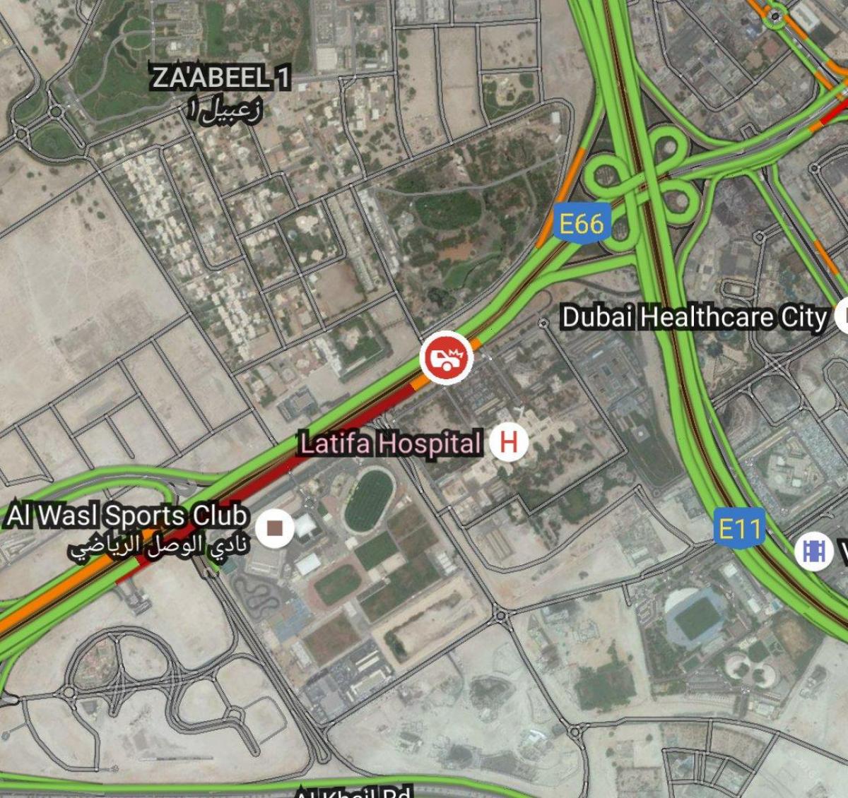 latifa-sairaala, Dubai sijainti kartalla