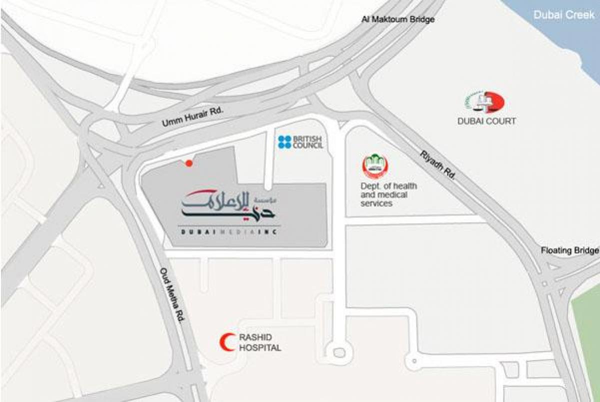 rashid sairaala, Dubai sijainti kartalla
