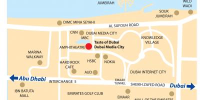 Dubai media city sijainti kartalla