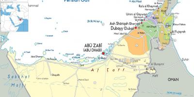 Kartta Dubai yhdistyneet Arabiemiirikunnat