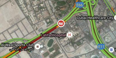 Latifa-sairaala, Dubai sijainti kartalla