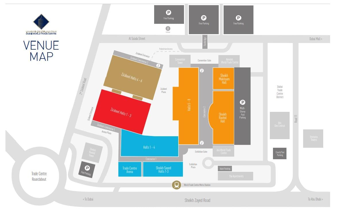 kartta Dubai mall pysäköinti