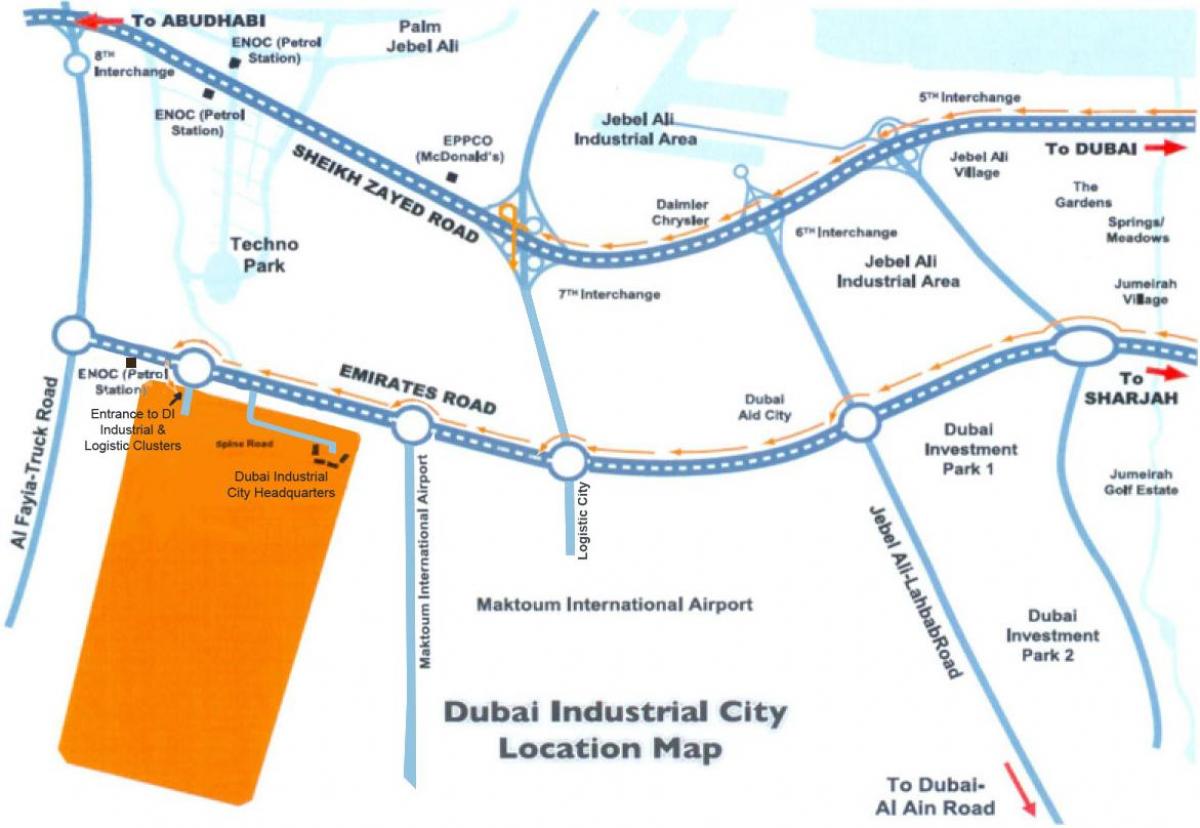 kartta Dubai teollisuuden kaupunki
