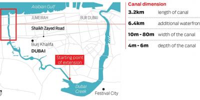 Kartta Dubai canal